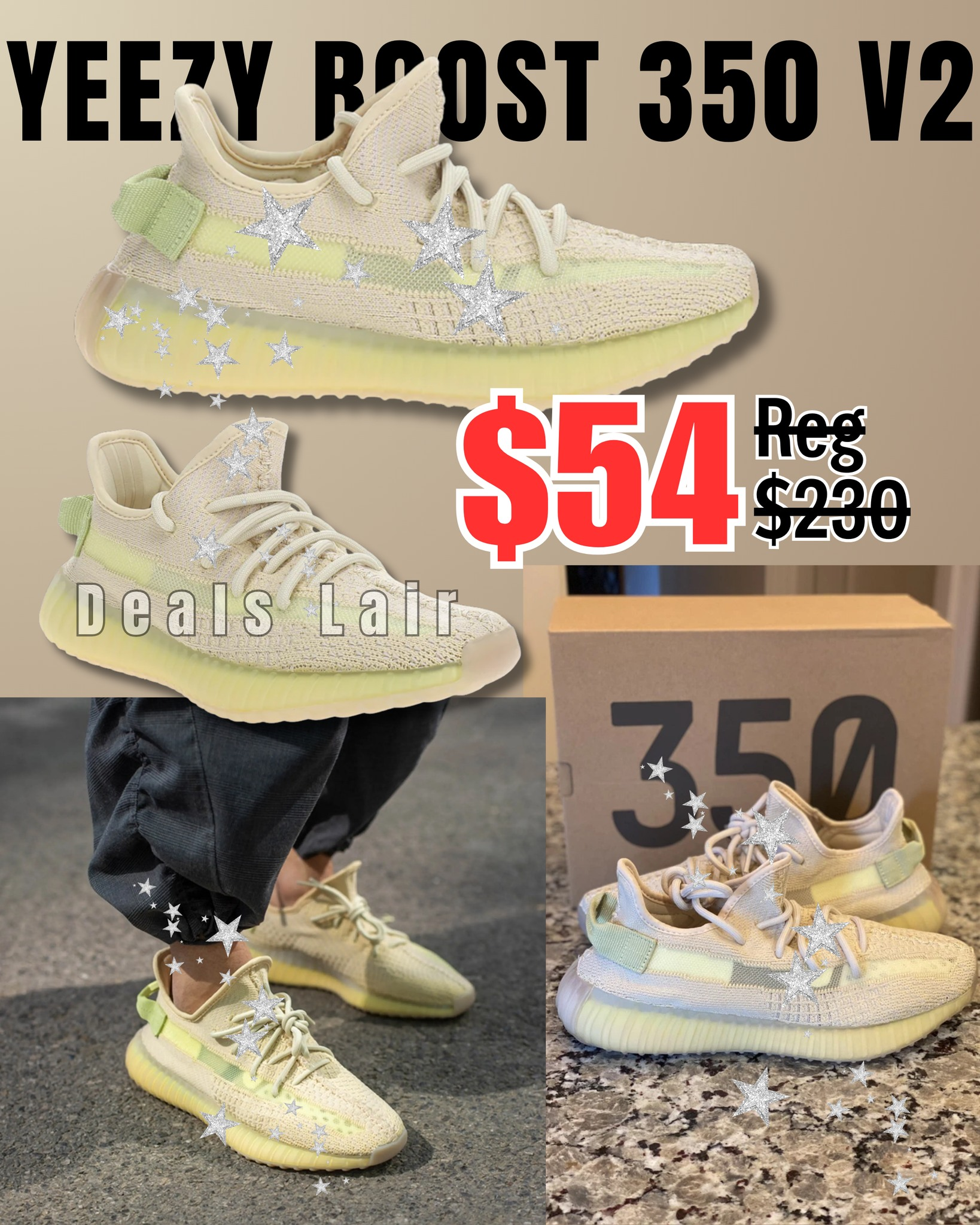 adidas Yeezy Boost 350 V2 Lace Up Sneakers